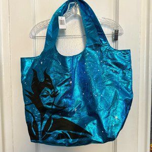 Glam Blue Foil Disney Maleficent Tote Bag
